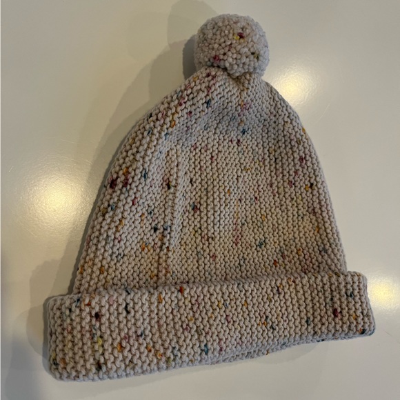 Misha And Puff Accessories - Misha & Puff Merino Wool confetti cream pom pom adult hat, Like New!